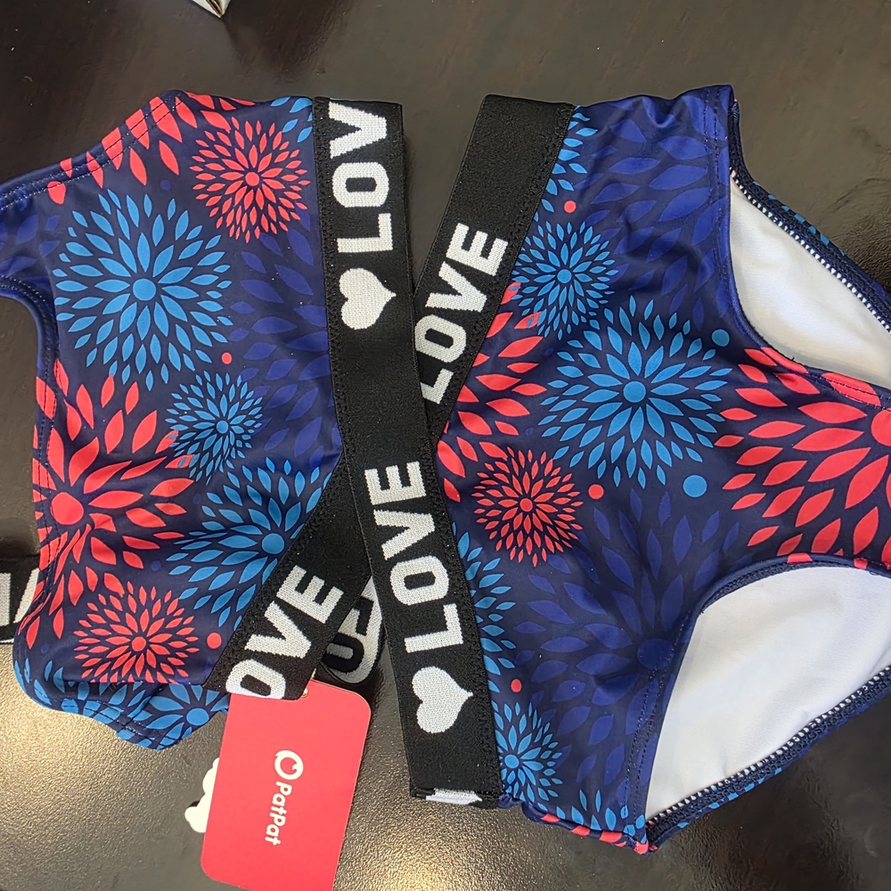 PatPat Blue and Red One Piece Swimwear